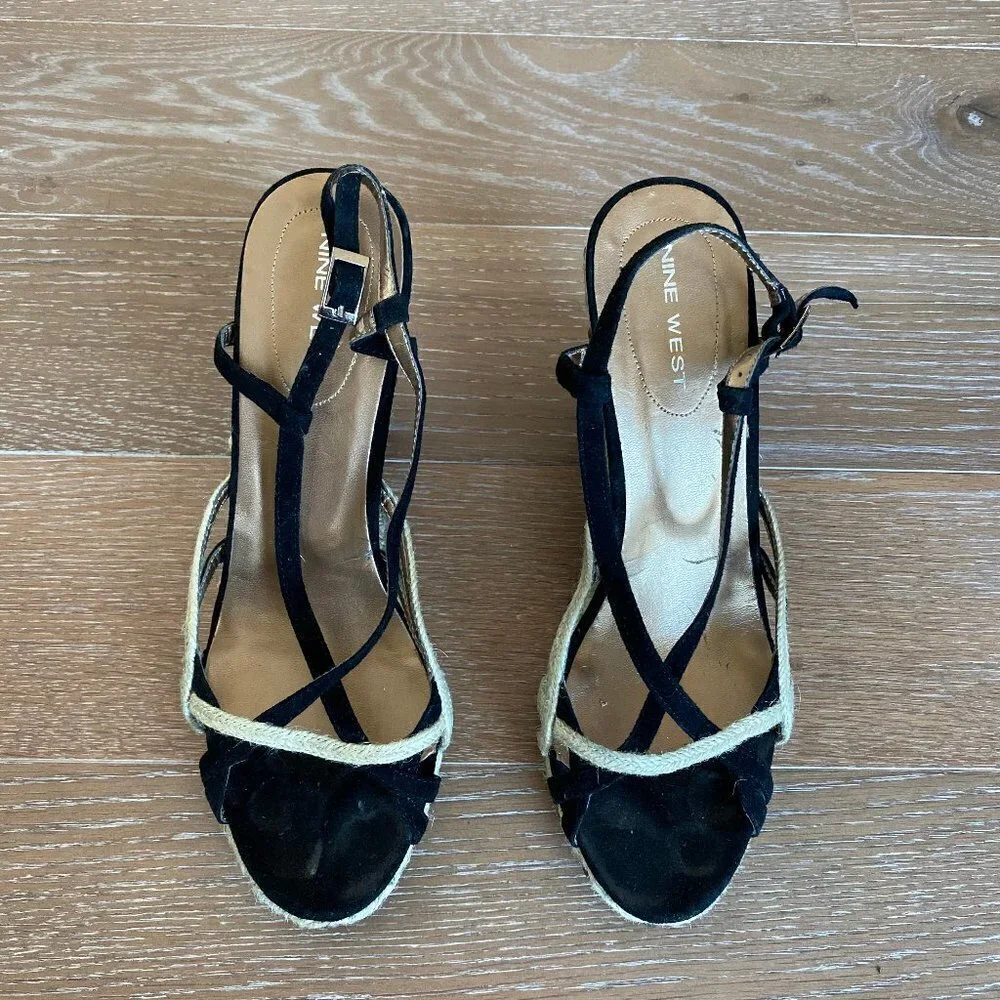Nine West Suede & Burlap Strappy Sandal | 9.5M